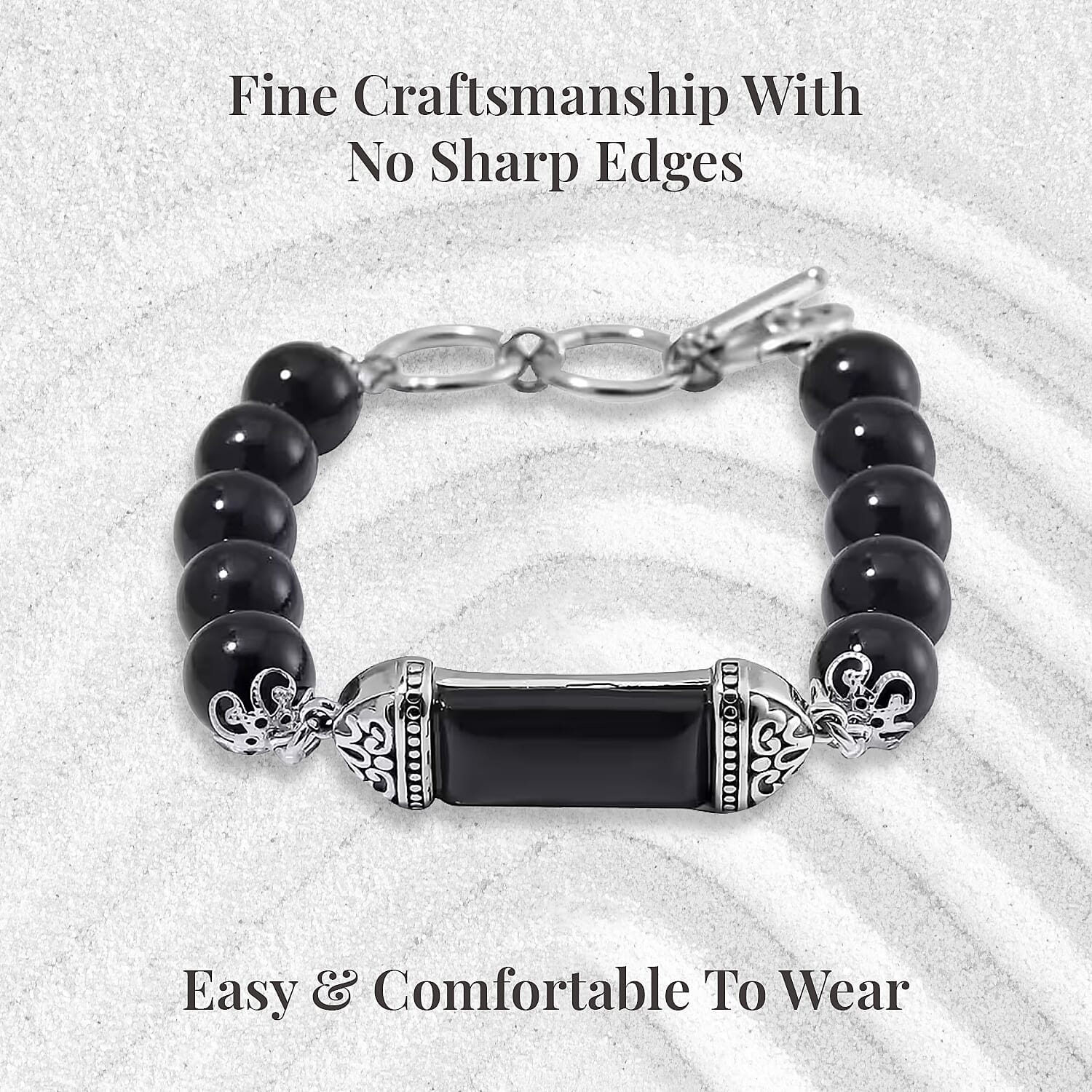 Value Buy Black Tourmaline Bracelet in Stainless Steel (6.75 In) 117.20 ctw