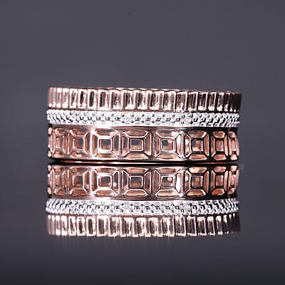 Diamond Accent Ring in Vermeil Rose Gold Over Sterling Silver (Size 8.0)