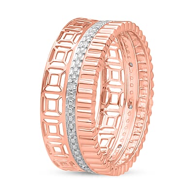 Diamond Accent Ring in Vermeil Rose Gold Over Sterling Silver (Size 8.0)
