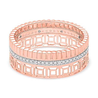 Diamond Accent Ring in Vermeil Rose Gold Over Sterling Silver (Size 8.0)