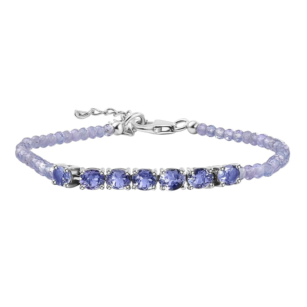 Tanzanite 9.75 ctw Bracelet in Platinum Over Sterling Silver (6.50-8.00In) image number 0