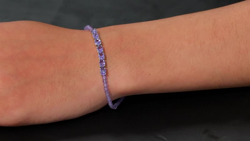 Tanzanite Bracelet in Platinum Over Sterling Silver (6.50-8.00In) 9.75 ctw
