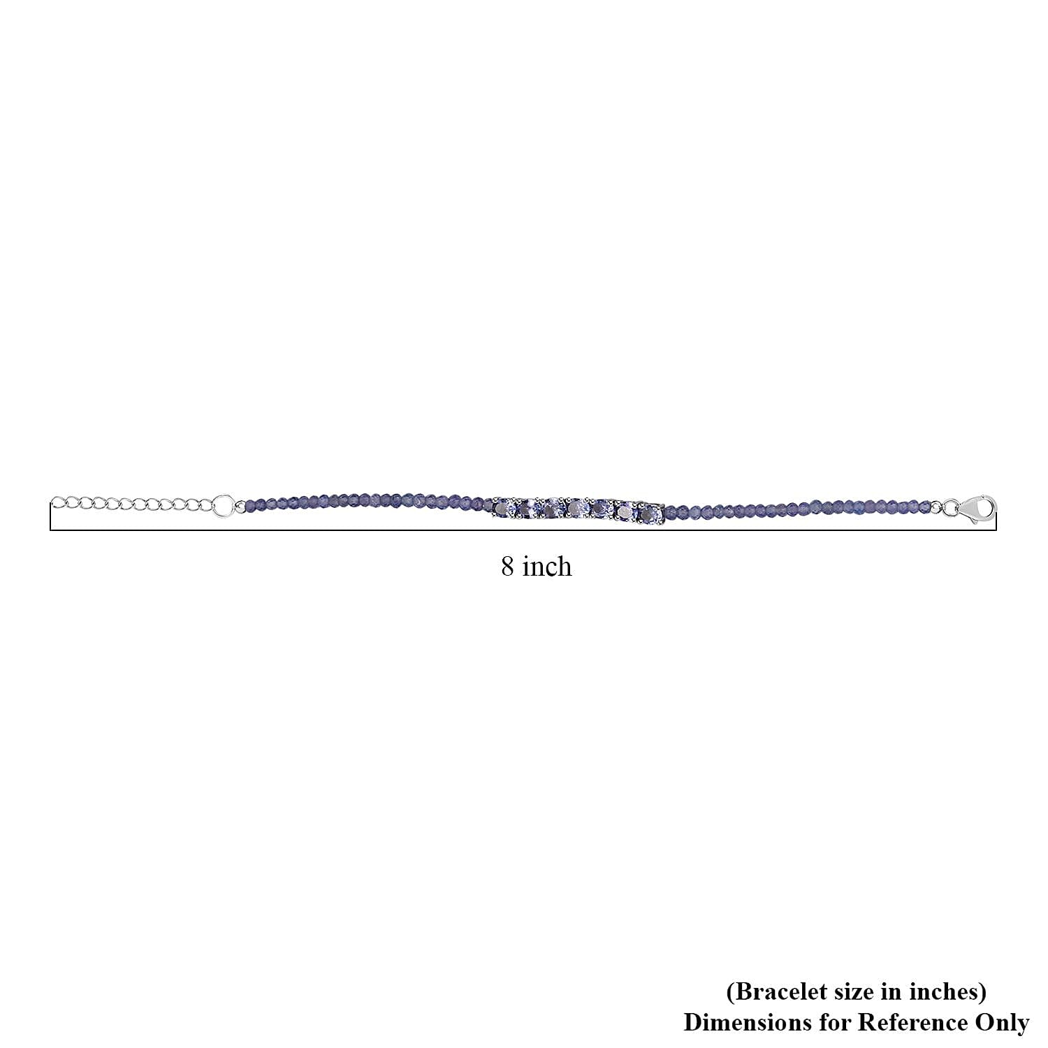 D'Joy Tanzanite 9.75 ctw Bracelet in Platinum Over Sterling Silver (6.50-8.00In)