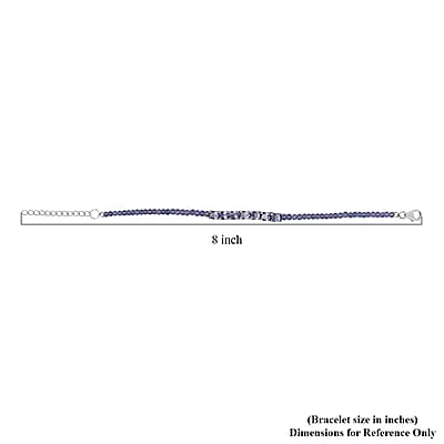D'Joy Tanzanite 9.75 ctw Bracelet in Platinum Over Sterling Silver (6.50-8.00In)