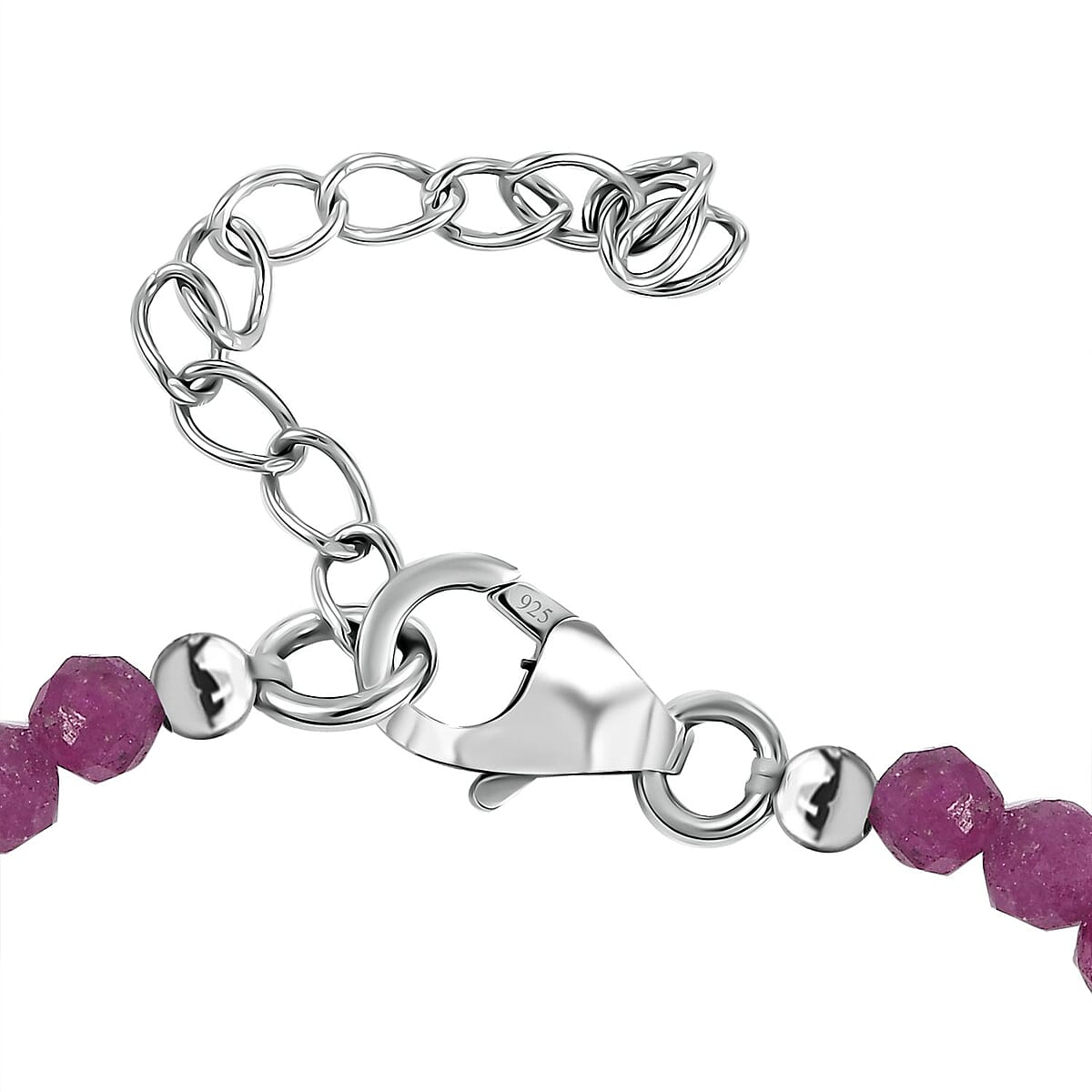 Niassa Ruby (FF) 15.65 ctw Bracelet in Platinum Over Sterling Silver (6.50-8.00In) image number 3