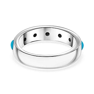 Sleeping Beauty Turquoise 0.94 ctw Band Ring in Stainless Steel (Size 5.5)