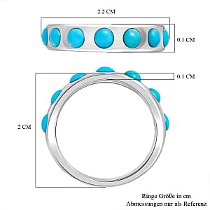 Sleeping Beauty Turquoise 0.94 ctw Band Ring in Stainless Steel (Size 5.5)
