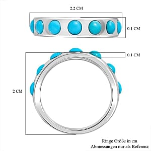 Sleeping Beauty Turquoise 0.94 ctw Band Ring in Stainless Steel (Size 10)