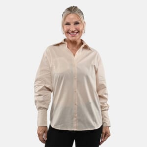 Tamsy 100% Cotton Stone Color Button up Long Sleeve Shirt - L