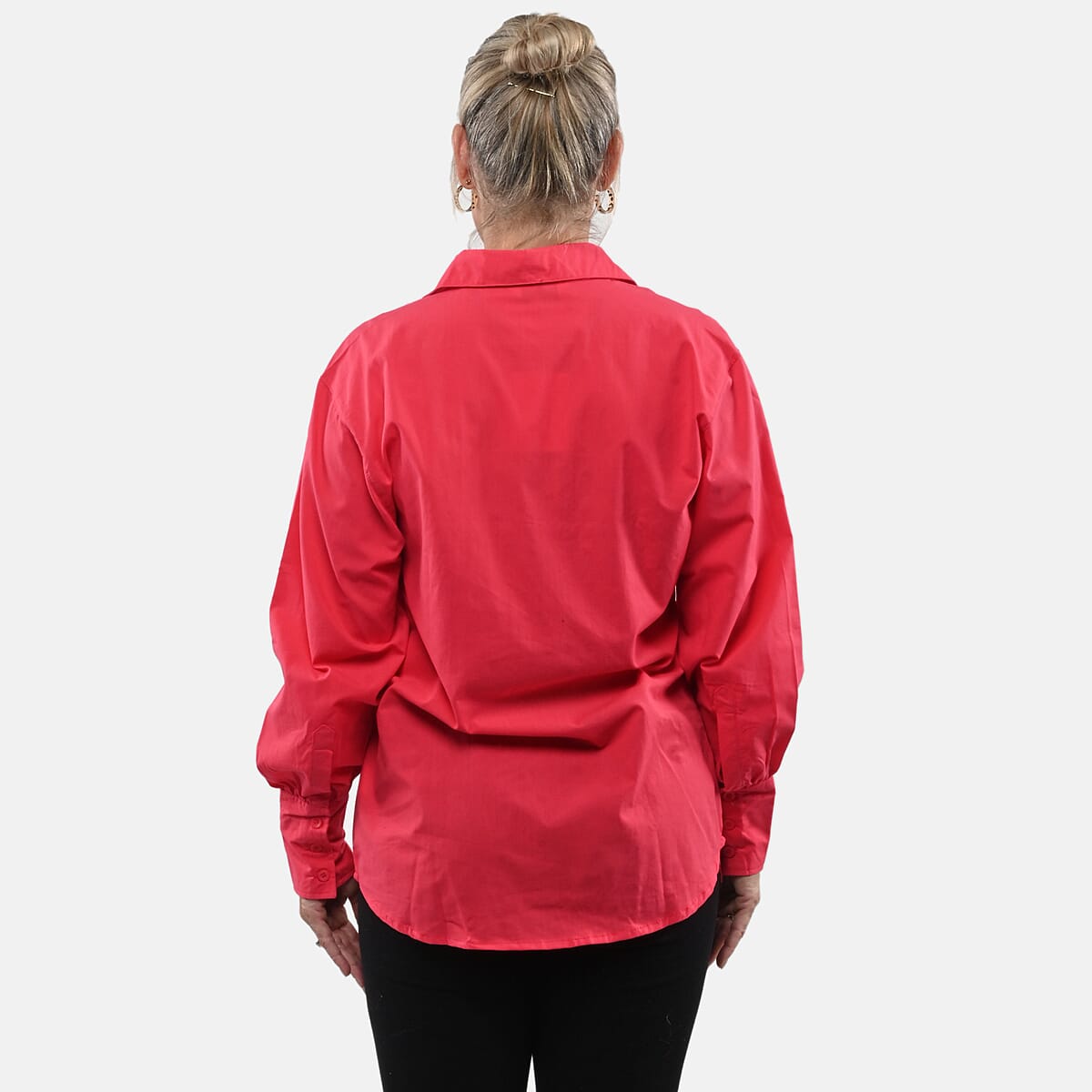 Tamsy 100% Cotton Pink Button up Long Sleeve Shirt - L image number 1