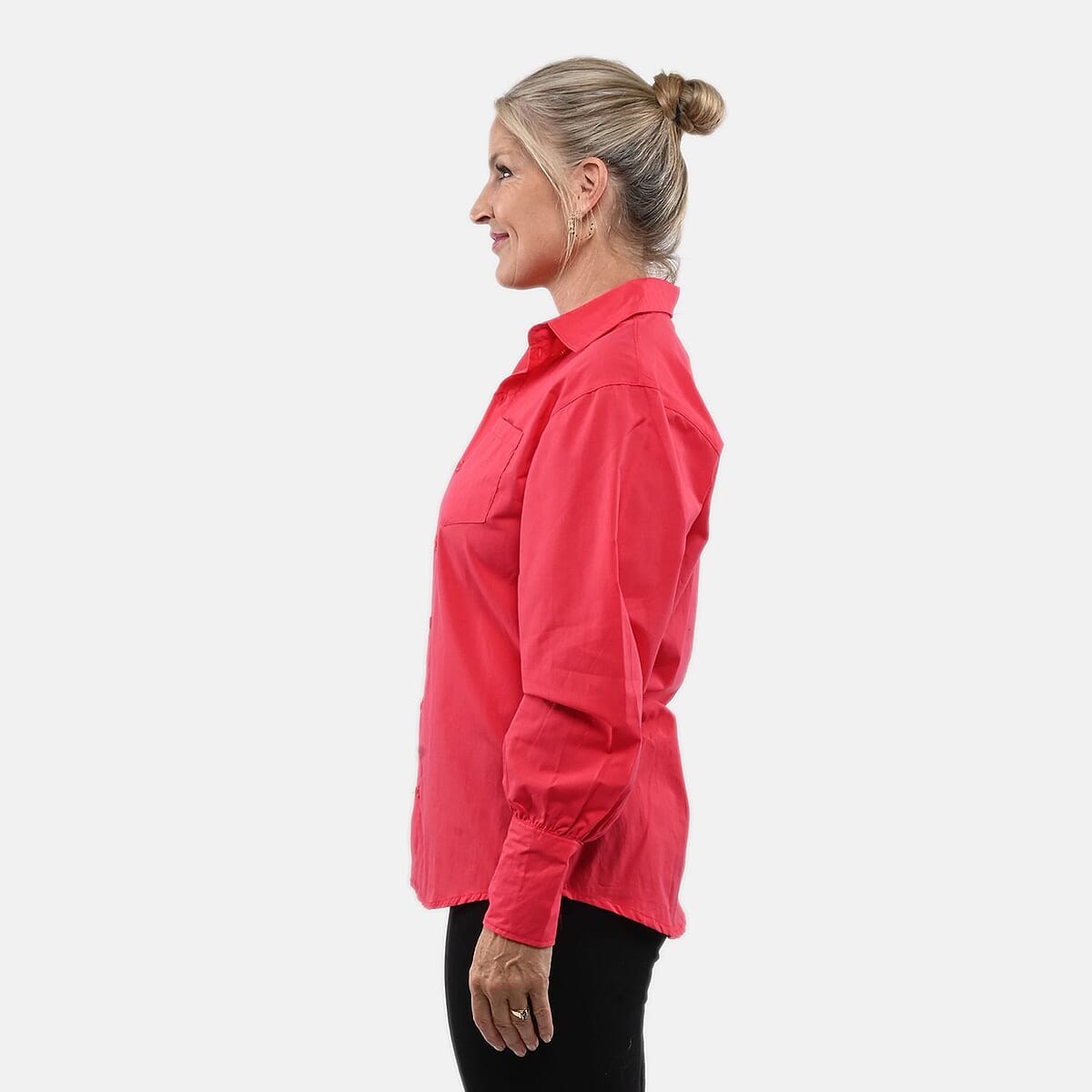 Tamsy 100% Cotton Pink Button up Long Sleeve Shirt - L image number 2