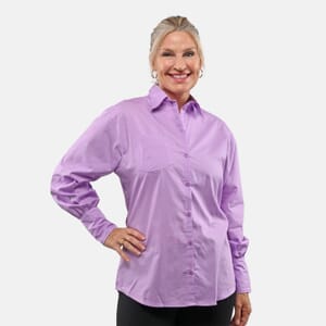 Tamsy 100% Cotton Lilac Button up Long Sleeve Shirt - L