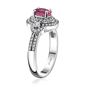 Rhapsody AAAA Mahenge Spinel and E-F VS Diamond 1.15 ctw Ring in 950 Platinum (Size 6.0) 6.65 Grams