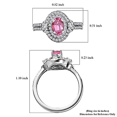 Rhapsody AAAA Mahenge Spinel and E-F VS Diamond 1.15 ctw Ring in 950 Platinum (Size 6.0) 6.65 Grams