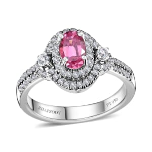 Rhapsody AAAA Mahenge Spinel and E-F VS Diamond 1.15 ctw Ring in 950 Platinum (Size 7.0) 6.65 Grams