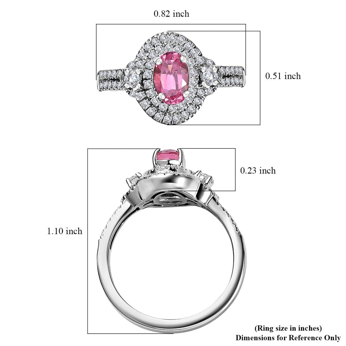 Rhapsody AAAA Mahenge Spinel and E-F VS Diamond 1.15 ctw Ring in 950 Platinum (Size 7.0) 6.65 Grams image number 5