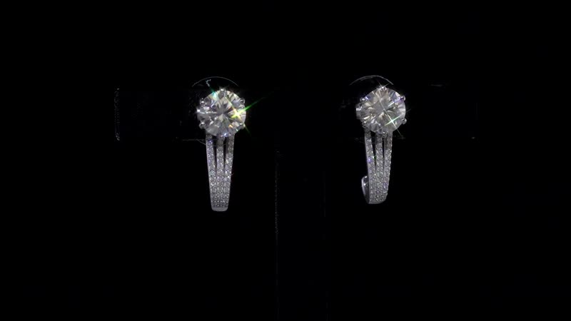 Moissanite (Rnd 8mm), Ofiki Rubellite Earrings in Platinum Over Sterling Silver 3.90 ctw