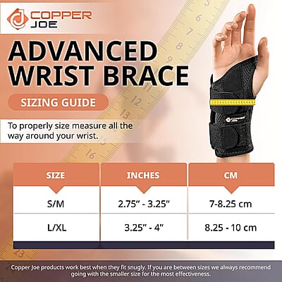 Copper Joe Ultimate Copper Infused Wrist Brace Left - S/M