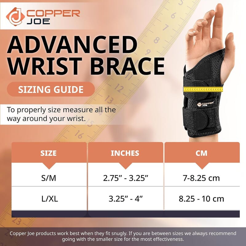 Copper Joe Ultimate Copper Infused Wrist Brace Left - L/XL