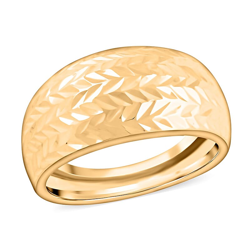 Italian 10K Yellow Gold Tapered Diamond-Cut Ring 1.50 Grams (Size 10.0)