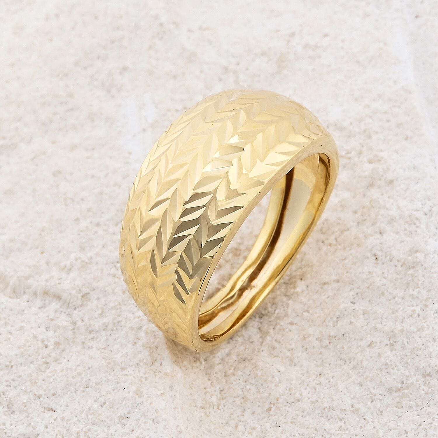 Italian Tapered Diamond-Cut Ring in 10K Yellow Gold (Size 10.0) 1.50 Grams