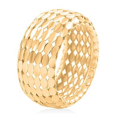 Italian 10K Yellow Gold Concave Reflection Band Ring (Size 10.0) 3.0 Grams
