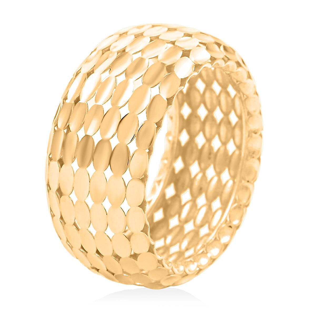 Italian 10K Yellow Gold Concave Reflection Band Ring (Size 6.0) 3.0 Grams