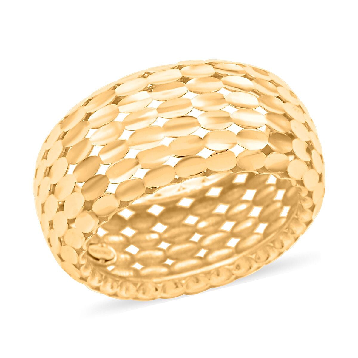 Italian 10K Yellow Gold Concave Reflection Band Ring (Size 7.0) 3.0 Grams image number 0