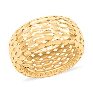 Italian 10K Yellow Gold Concave Reflection Band Ring (Size 7.0) 3.0 Grams
