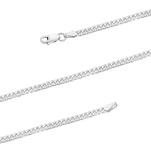 Sterling Silver Flat Curb Necklace 24 Inches 7.10 Grams