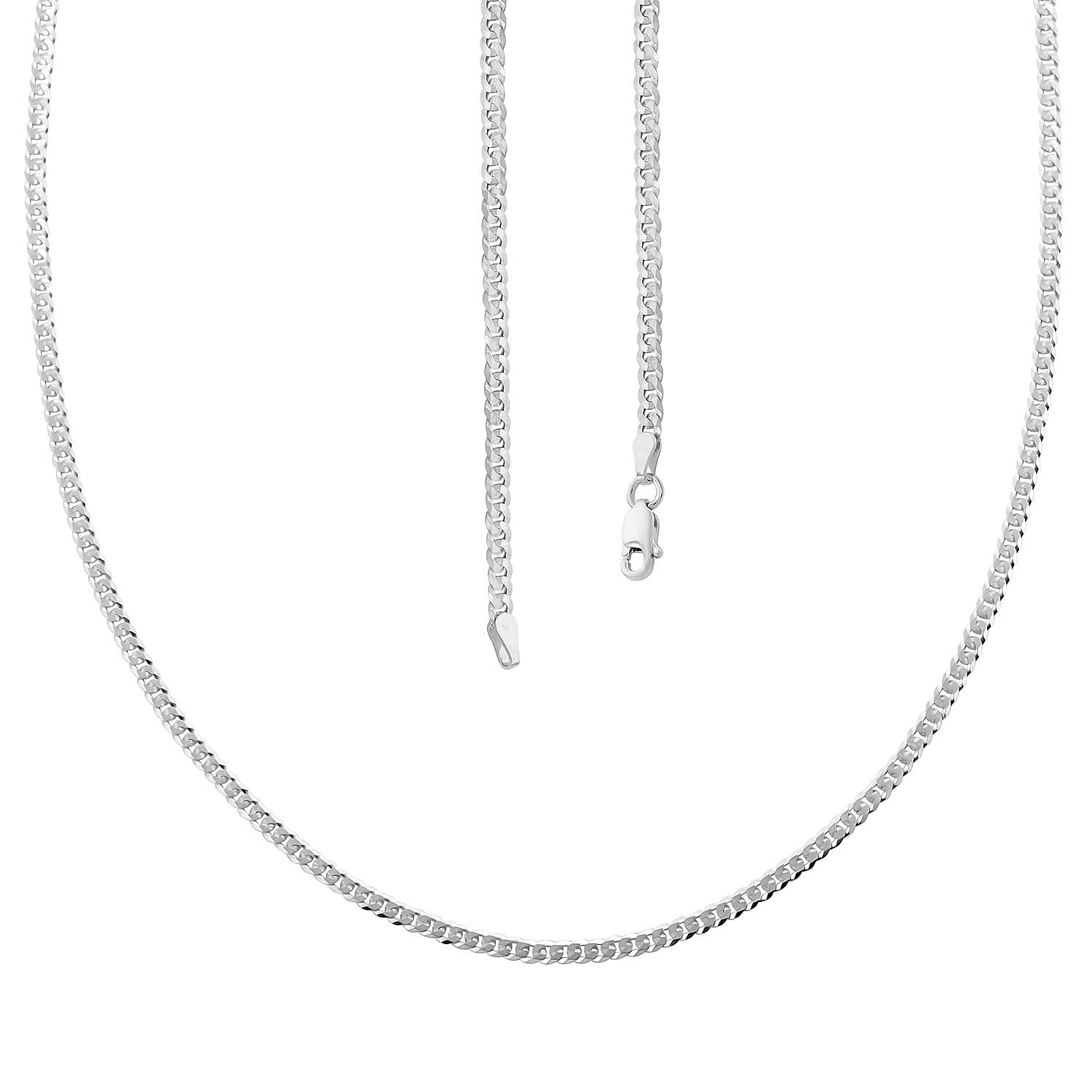 Sterling Silver Flat Curb Necklace 24 Inches 7.10 Grams