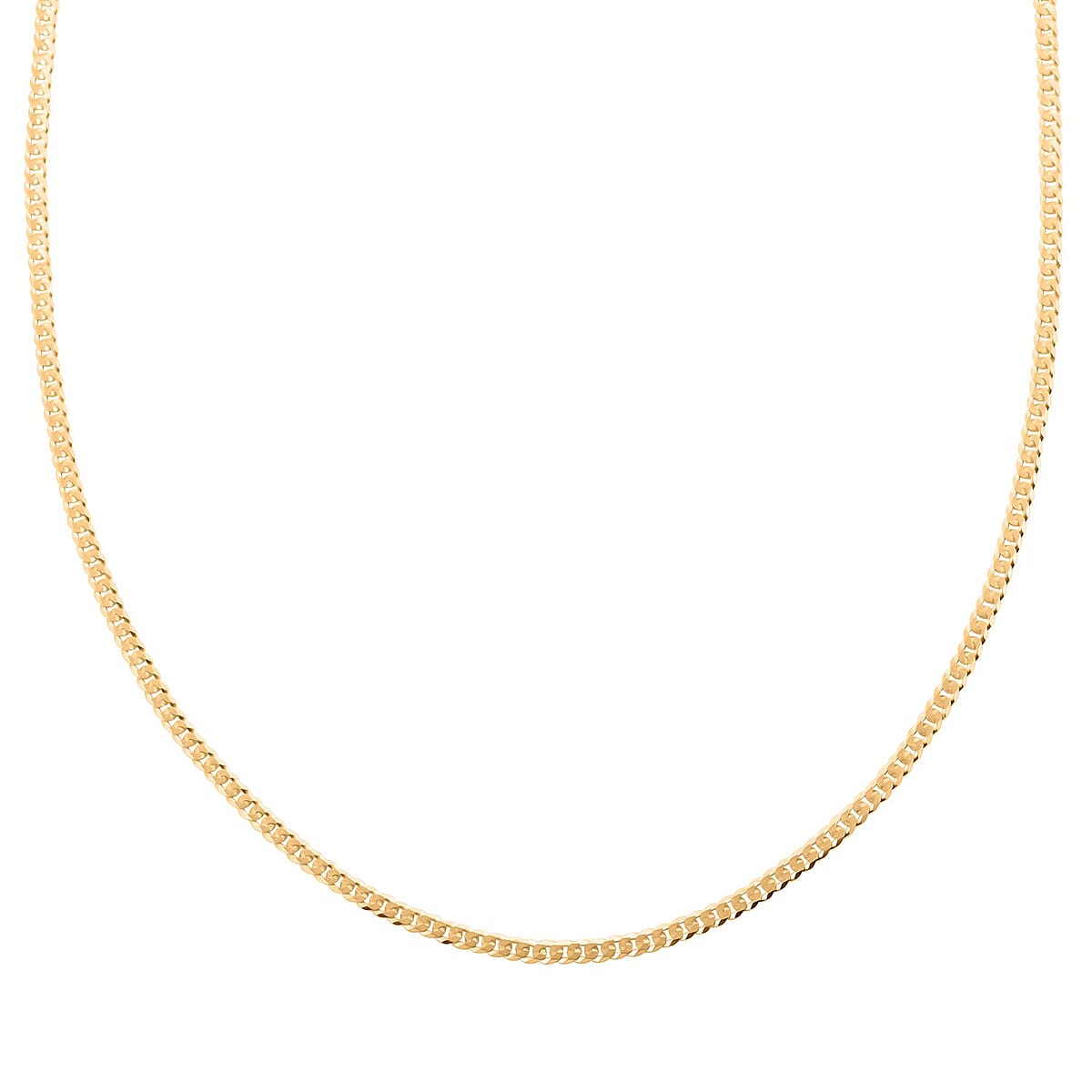 14K Yellow Gold Over Sterling Silver Flat Curb Necklace 24 Inches 7.10 Grams image number 0