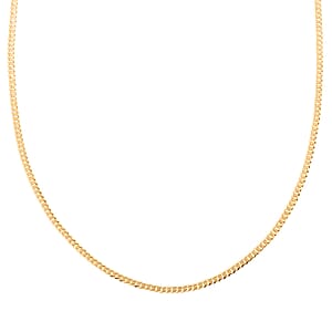 14K Yellow Gold Over Sterling Silver Flat Curb Necklace 24 Inches 7.10 Grams