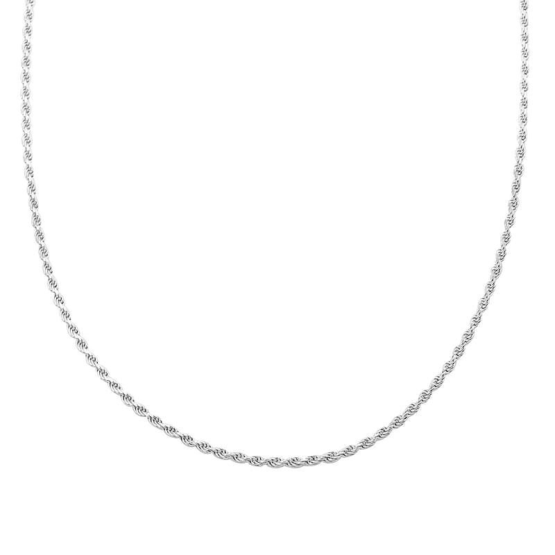 Sterling Silver Rope Chain Necklace 30 Inches 21.90 Grams