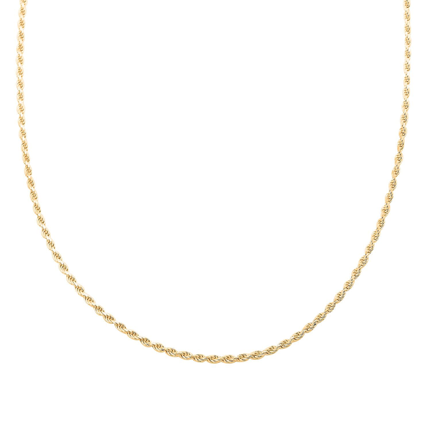14K Yellow Gold Over Sterling Silver Rope Chain Necklace 30 Inches 21.90 Grams
