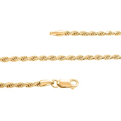 14K Yellow Gold Over Sterling Silver Rope Chain Necklace 30 Inches 21.90 Grams