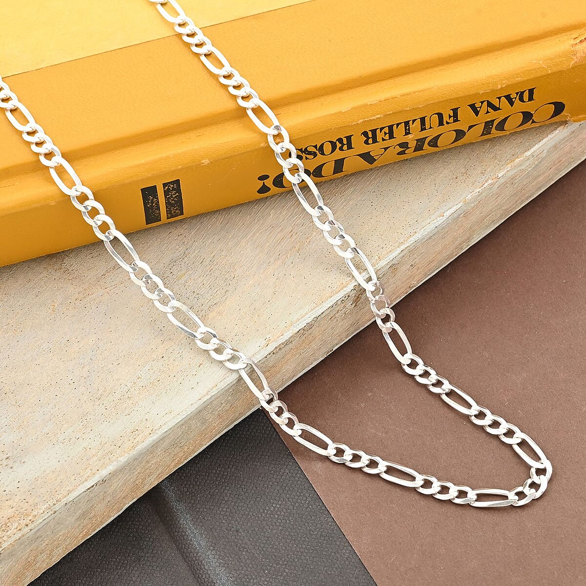 Sterling Silver Figaro Concave Necklace 24 Inches 12.5 Grams image number 1