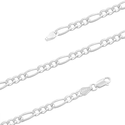 Sterling Silver Figaro Concave Necklace 24 Inches 12.5 Grams