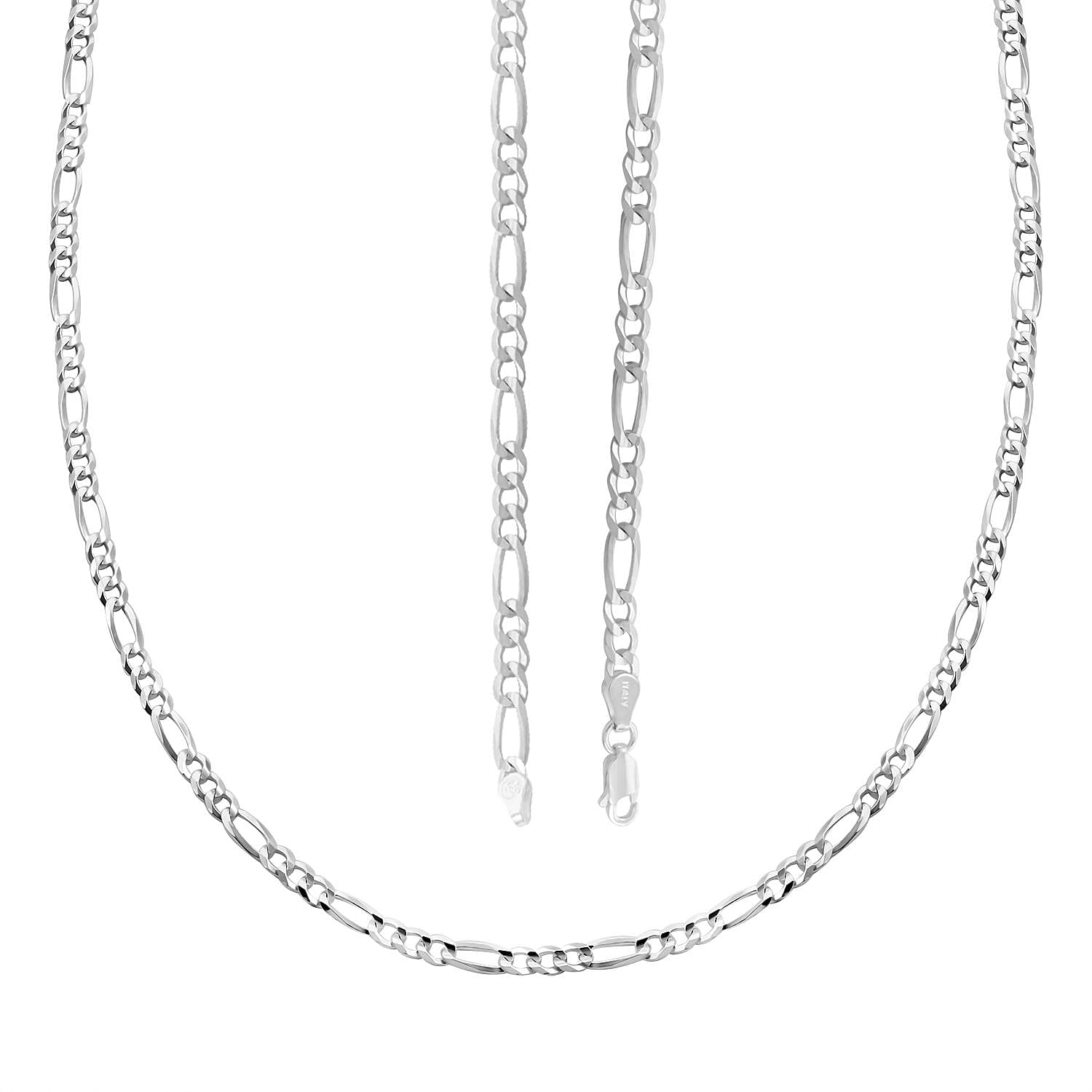 Sterling Silver Figaro Concave Necklace 24 Inches 12.5 Grams