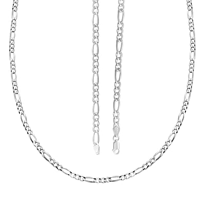 Sterling Silver Figaro Concave Necklace 24 Inches 12.5 Grams