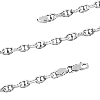 Sterling Silver Round Mariner Necklace 22 Inches 23 Grams