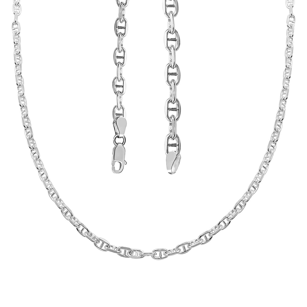 Sterling Silver Round Mariner Necklace 22 Inches 23 Grams image number 3