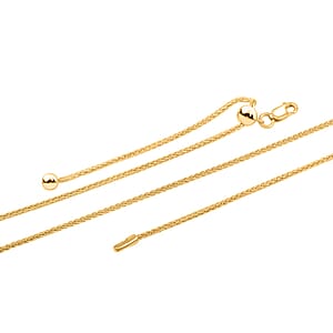 14K Yellow Gold Over Sterling Silver Spiga Chain Necklace 24 Inches 4.60 Grams