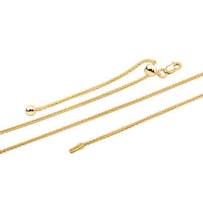 14K Yellow Gold Over Sterling Silver Spiga Chain Necklace 24 Inches 4.60 Grams