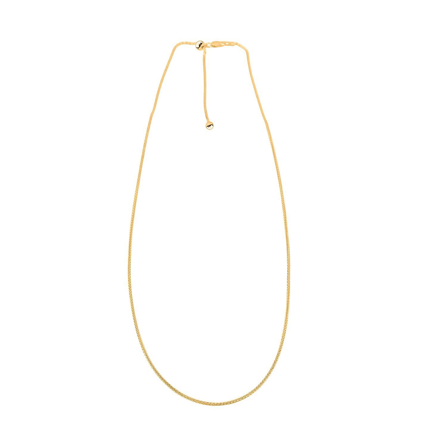 14K Yellow Gold Over Sterling Silver Spiga Chain Necklace 24 Inches 4.60 Grams