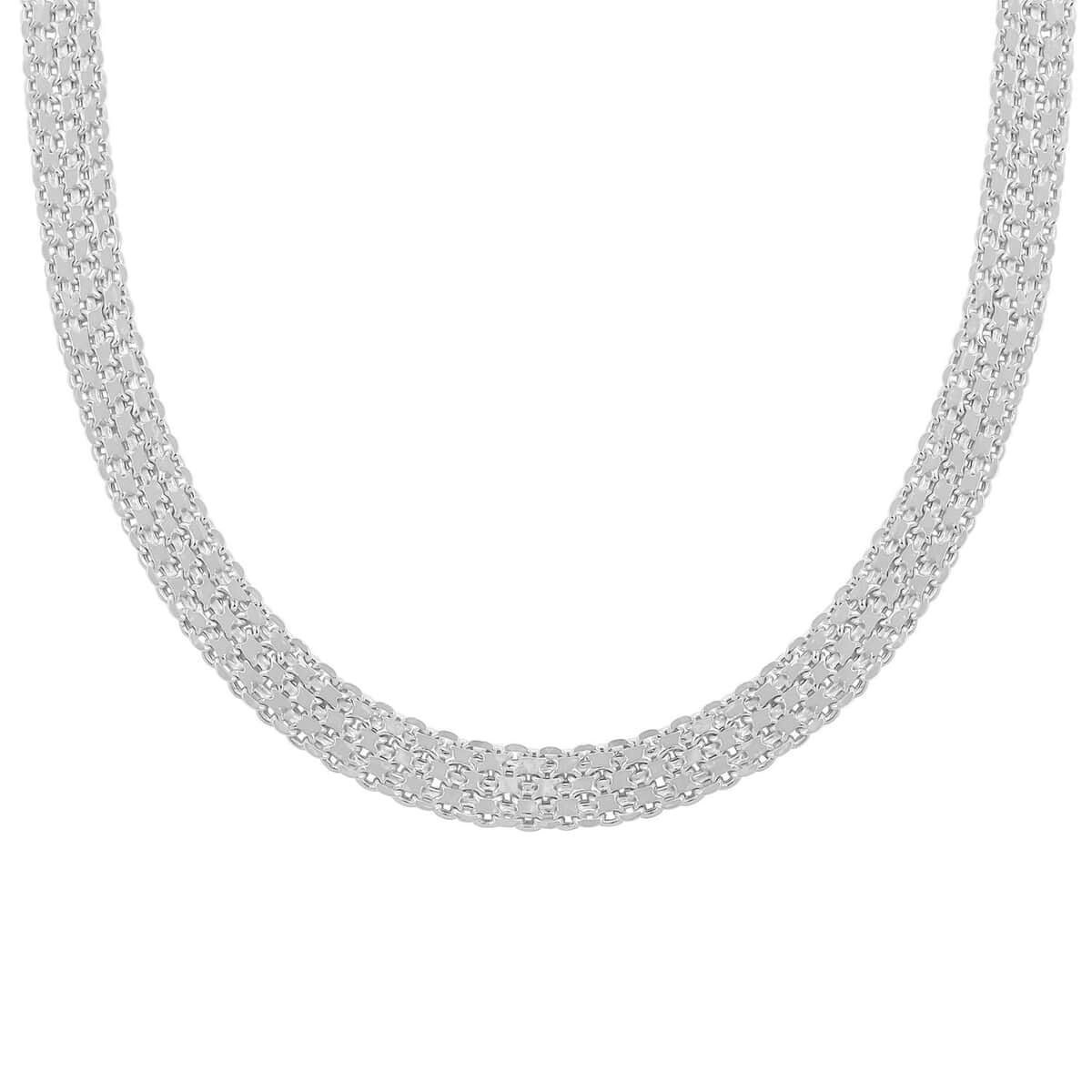 Silken Weave Chain Necklace in Sterling Silver 23.50 Grams 20 Inches image number 0