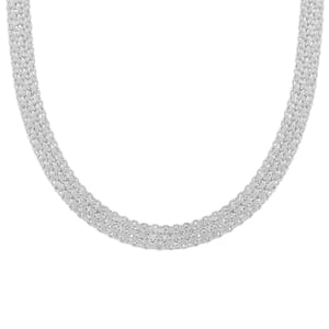 Silken Weave Chain Necklace in Sterling Silver 22.40 Grams 20 Inches