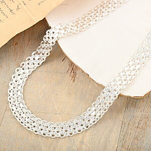 Silken Weave Chain Necklace in Sterling Silver 22.40 Grams 20 Inches