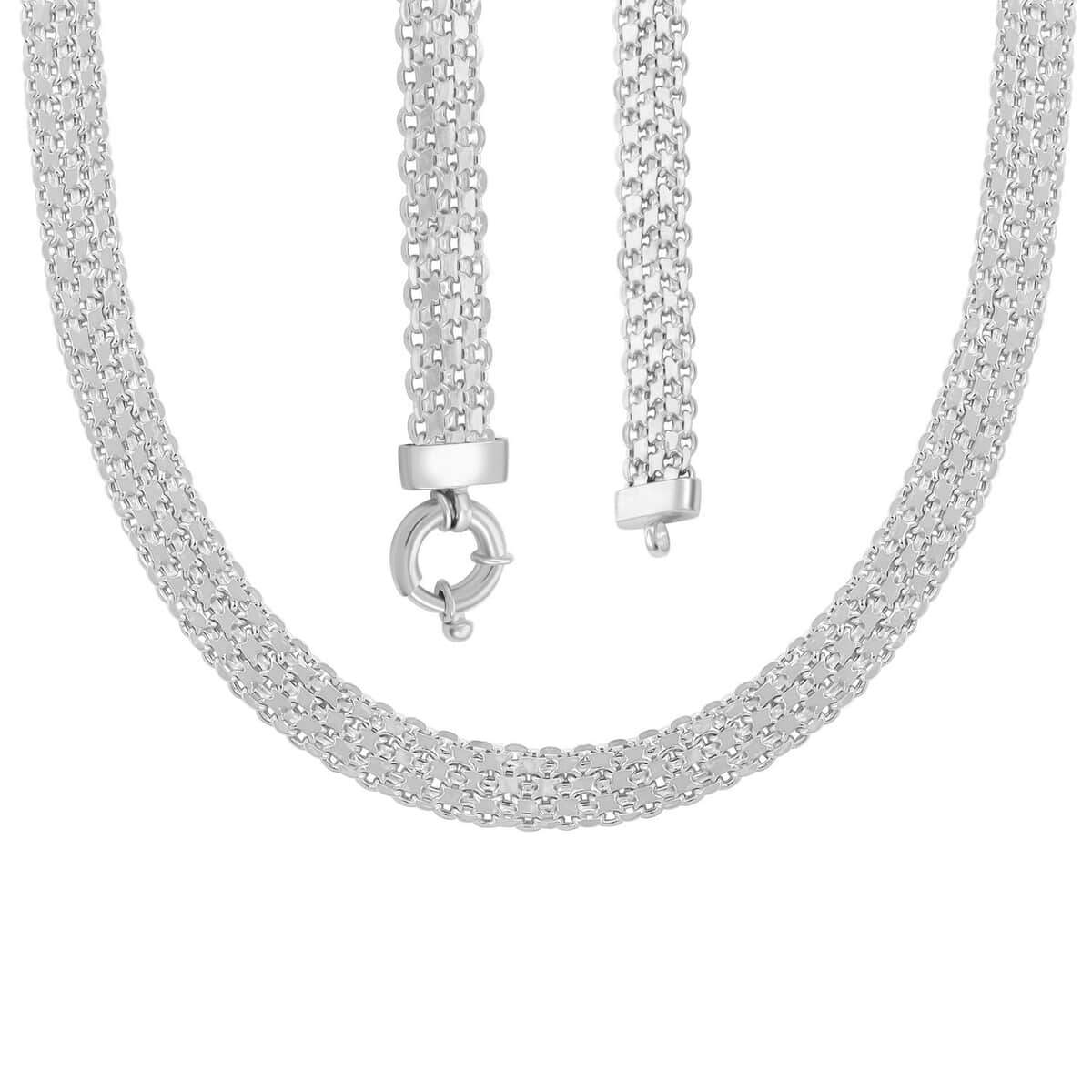 Silken Weave Chain Necklace in Sterling Silver 23.50 Grams 20 Inches image number 3