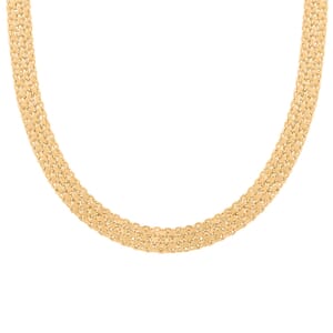 14K Yellow Gold Over Sterling Silver Silken Weave Chain Necklace 20 Inches 22.40 Grams